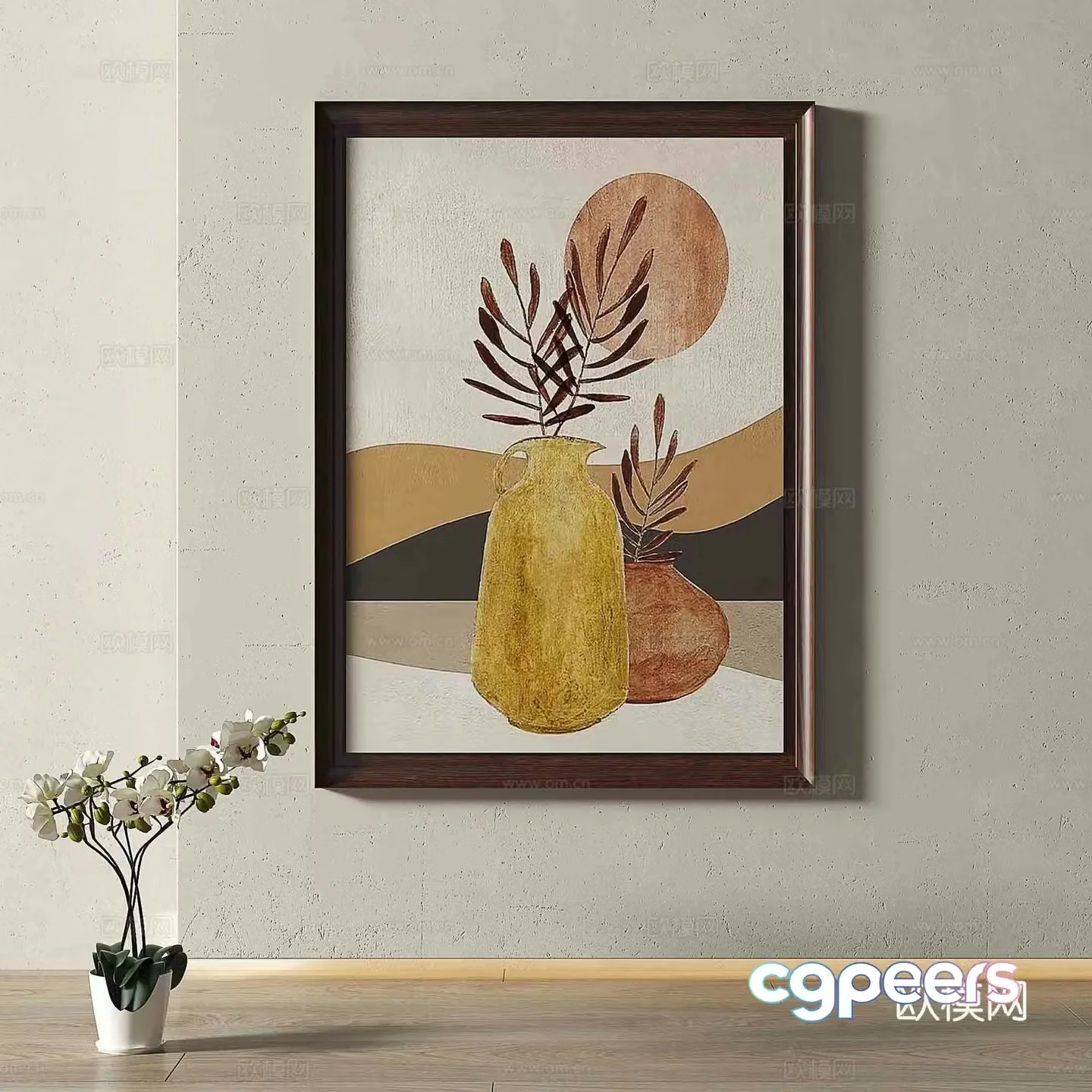Wabi Vintage Hanging Painting Decorative Painting 3D Model