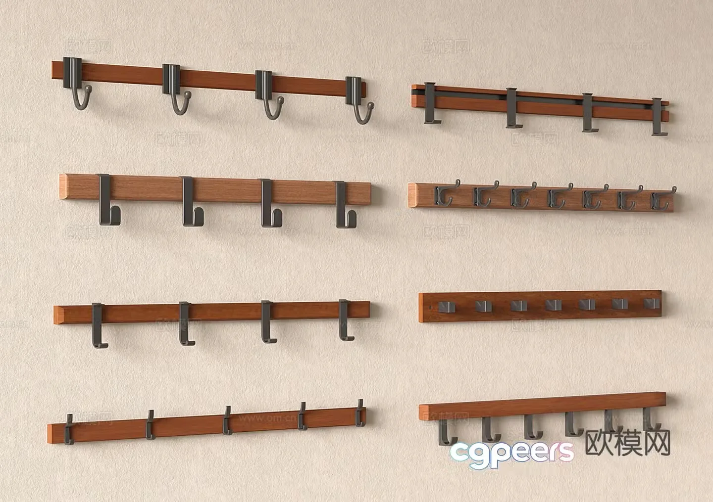 Modern medieval hooks clothes hooks clothes hangers 3D model