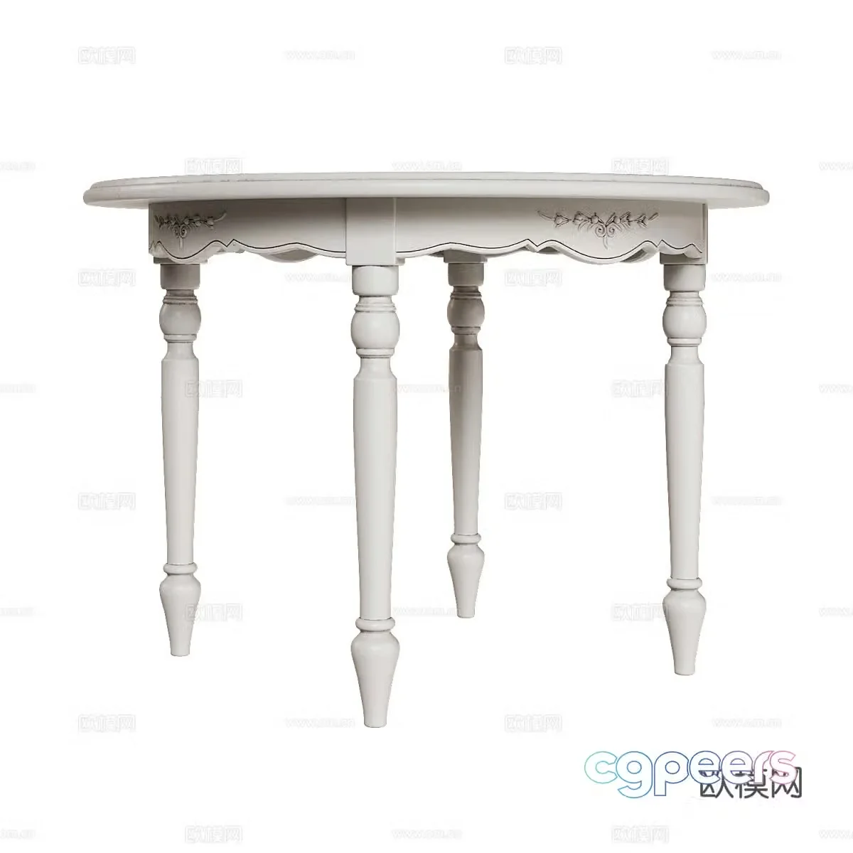 Simple European side table 3D model