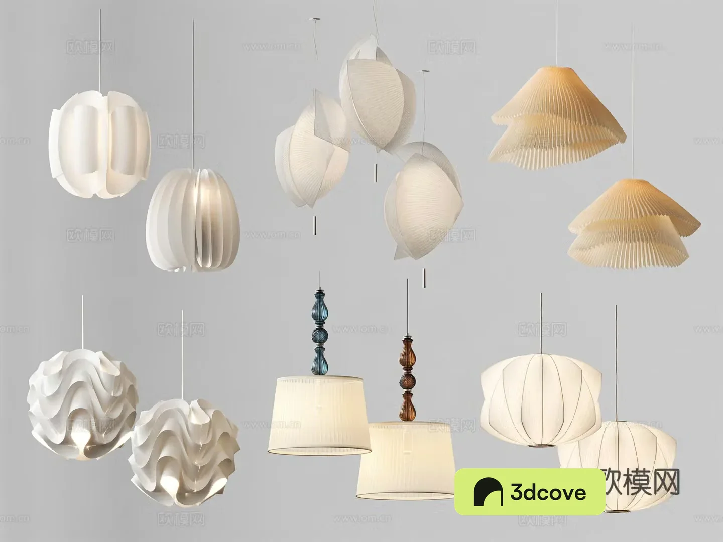 Modern Chandelier Wasabi Chandelier 3D Model