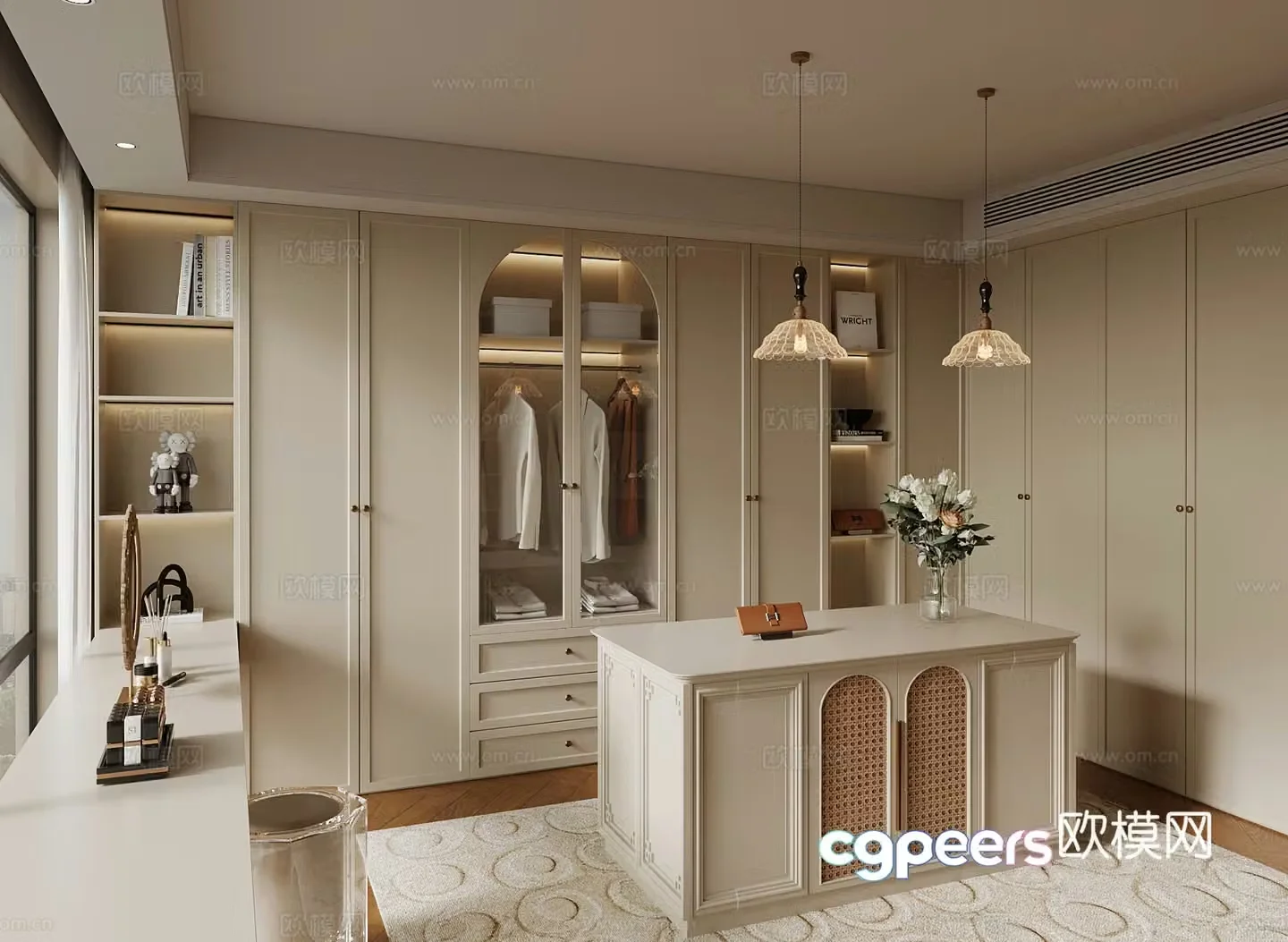 French cloakroom jewelry cabinet 3d model