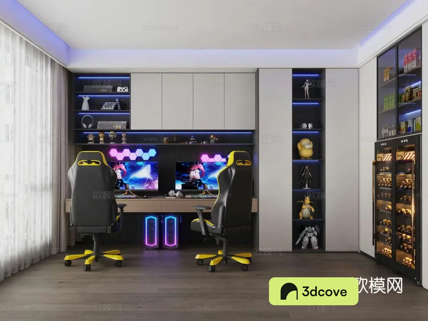 Modern e-sports room entertainment room study snack cabinet figure cabinet