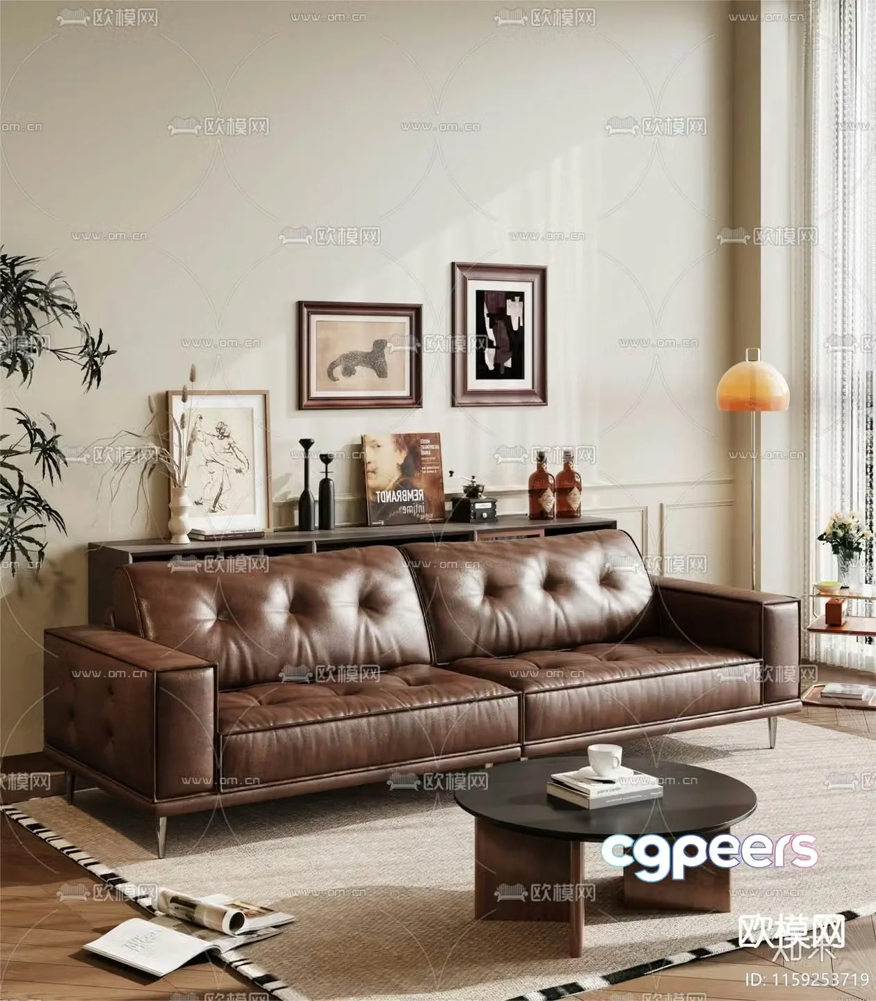 Medieval style sofa double sofa 3d model