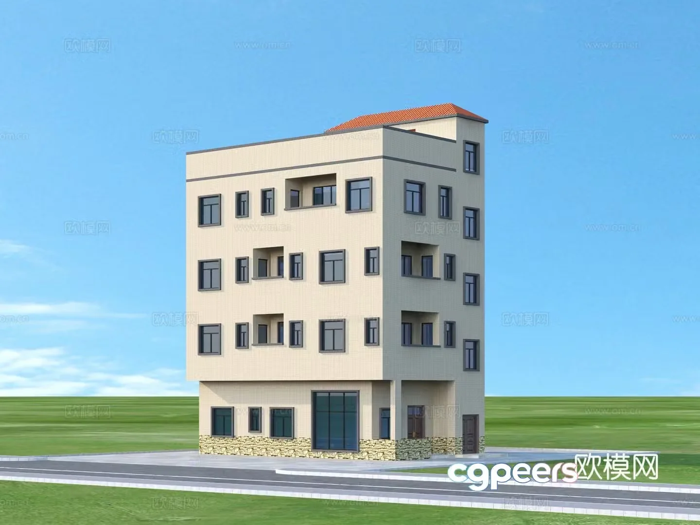 Private houses Private houses Residential buildings renderings 3d model
