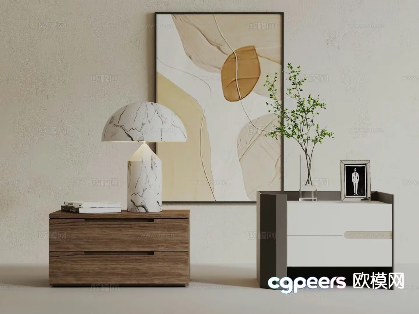 Modern bedside table 3d model