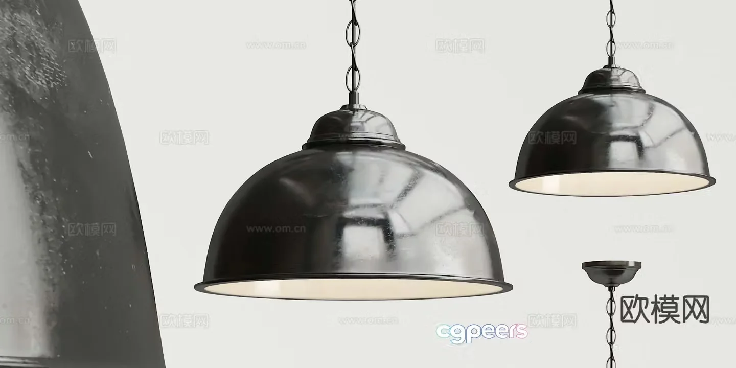 Industrial style wrought iron chandelier 3d model