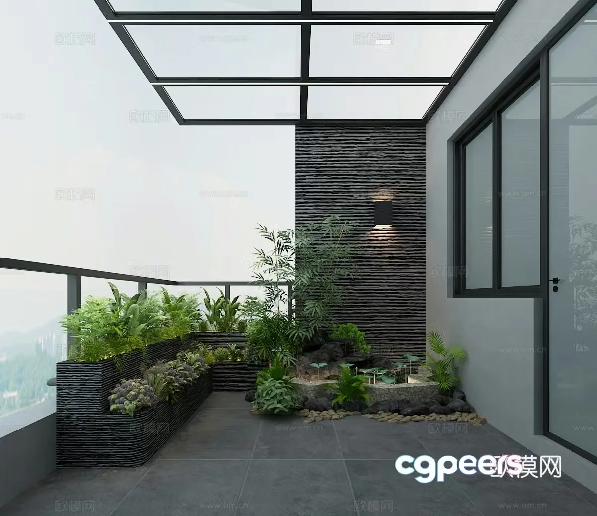 Modern balcony 3d model