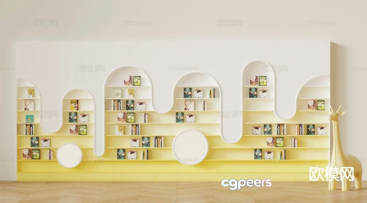 Children’s bookcase bookshelf 3d model