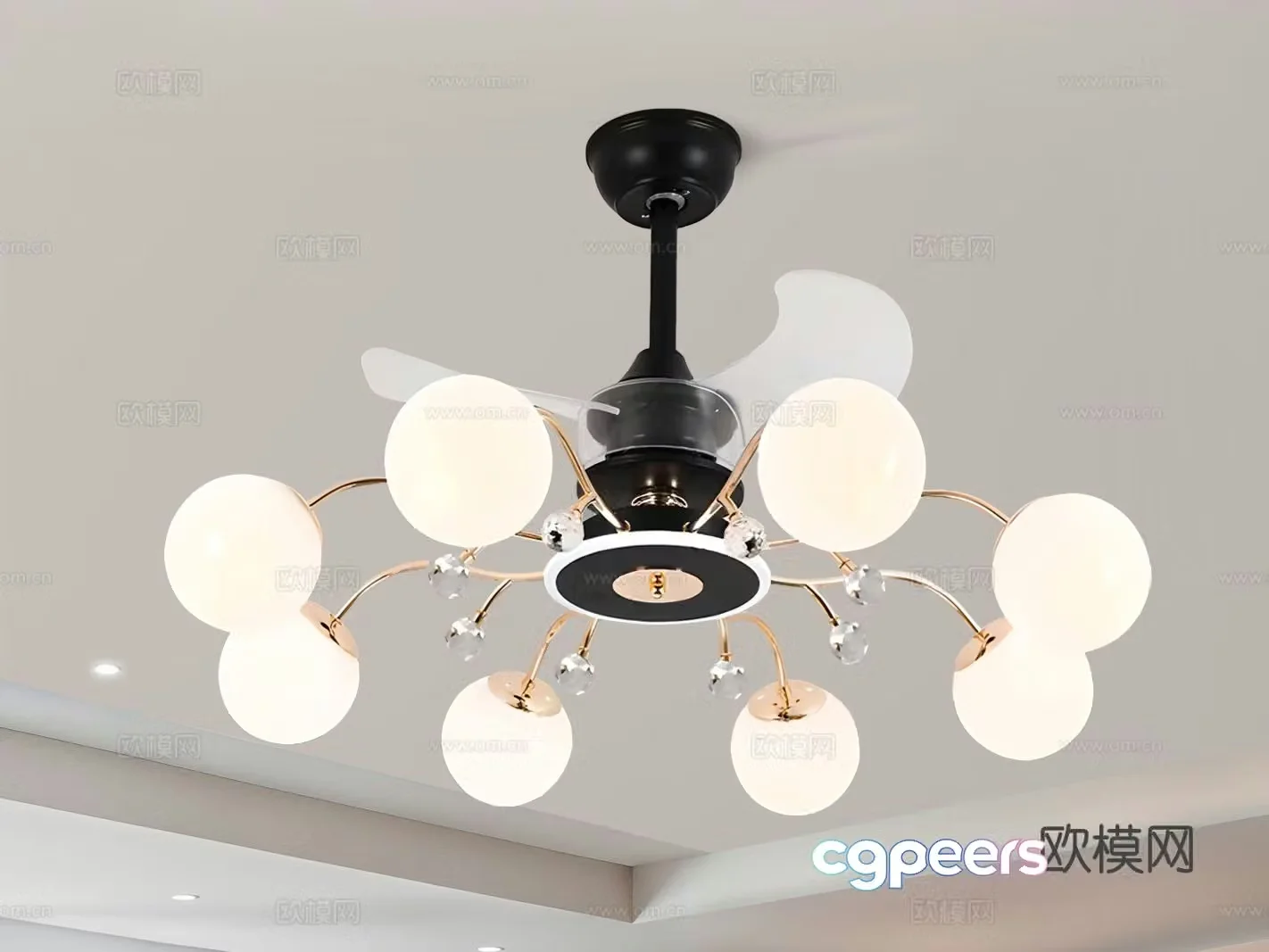 Modern fan lights decorative lights 3d model