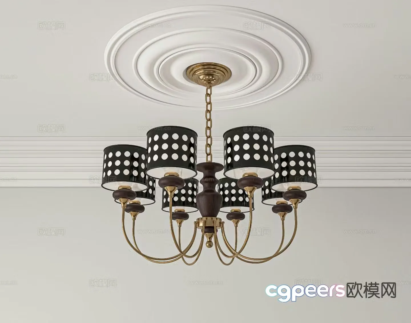 Medieval style chandelier 3d model