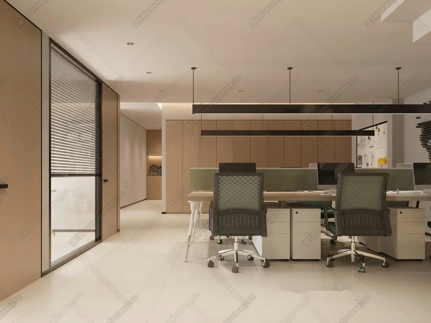 Modern Office Space 3D Model – 18208 – CORONA Render