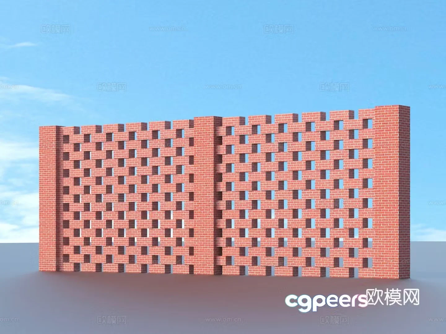 Brick wall Red brick wall Three-dimensional brick wall 3d model