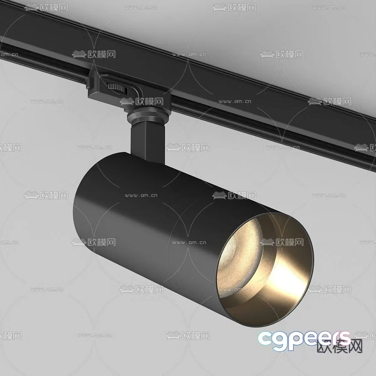 Minimalist spotlight track light 3d model