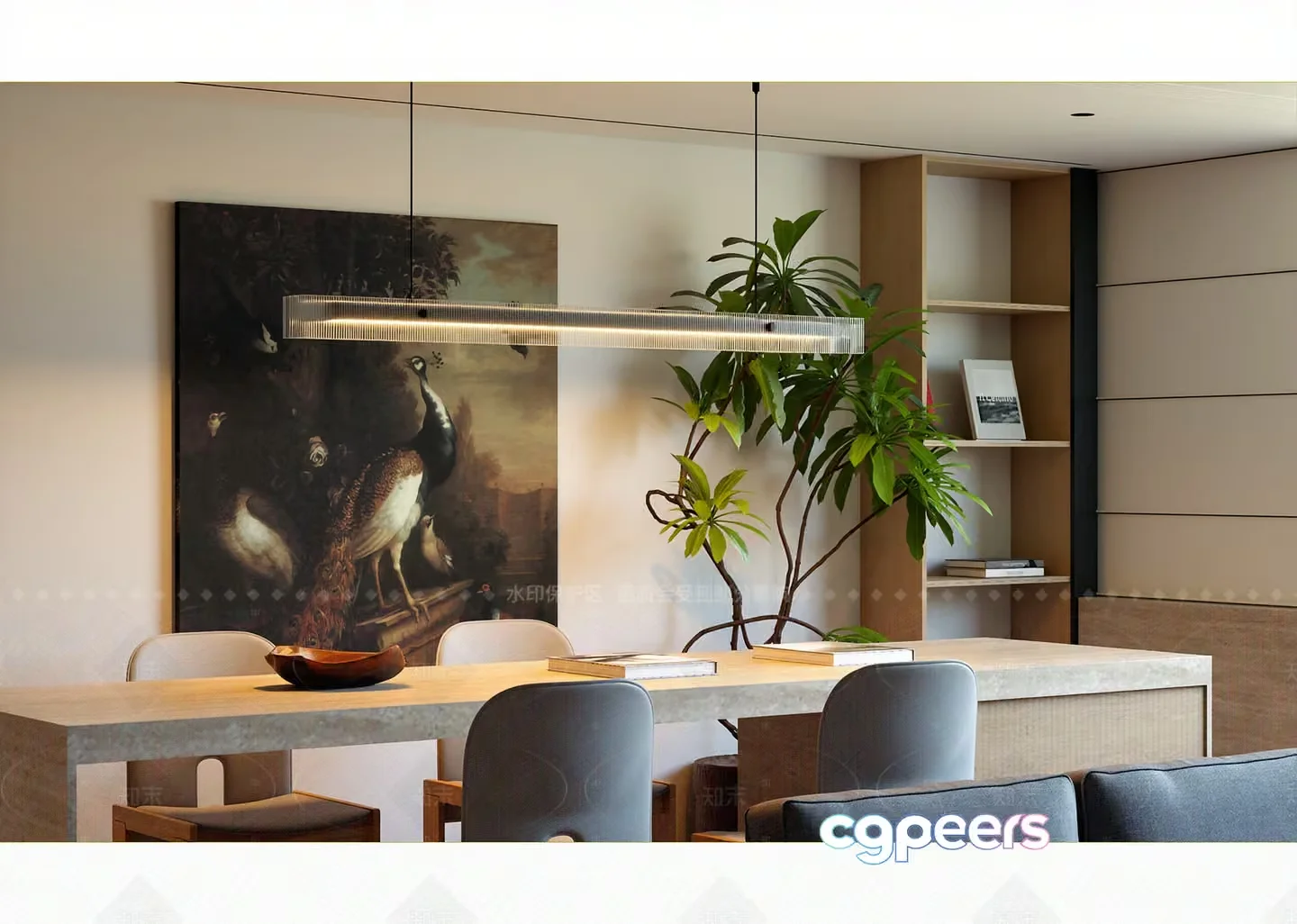 Modern Dining Room 3D Model – 7618 – VRAY Render