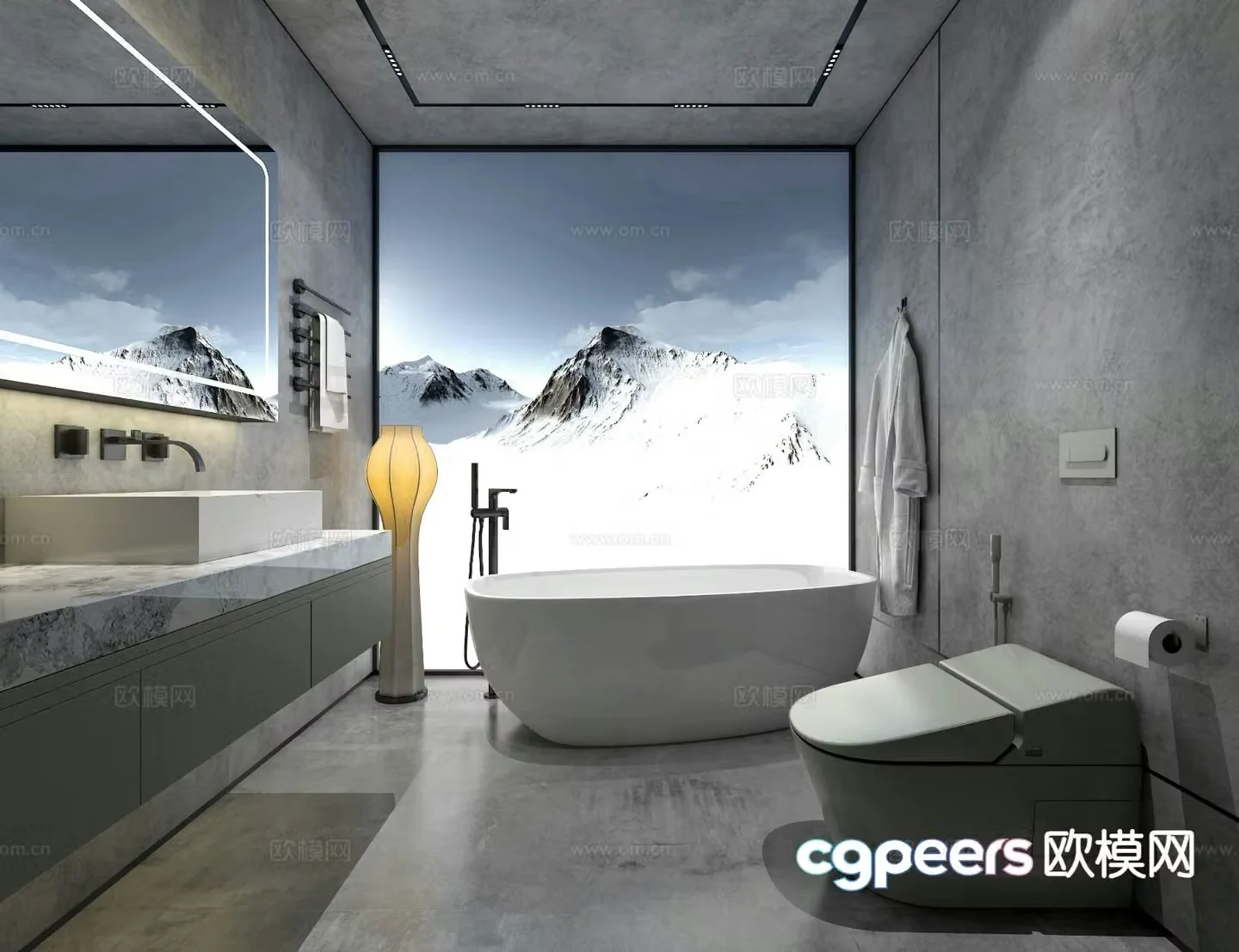 Simple bathroom bathroom 3d model
