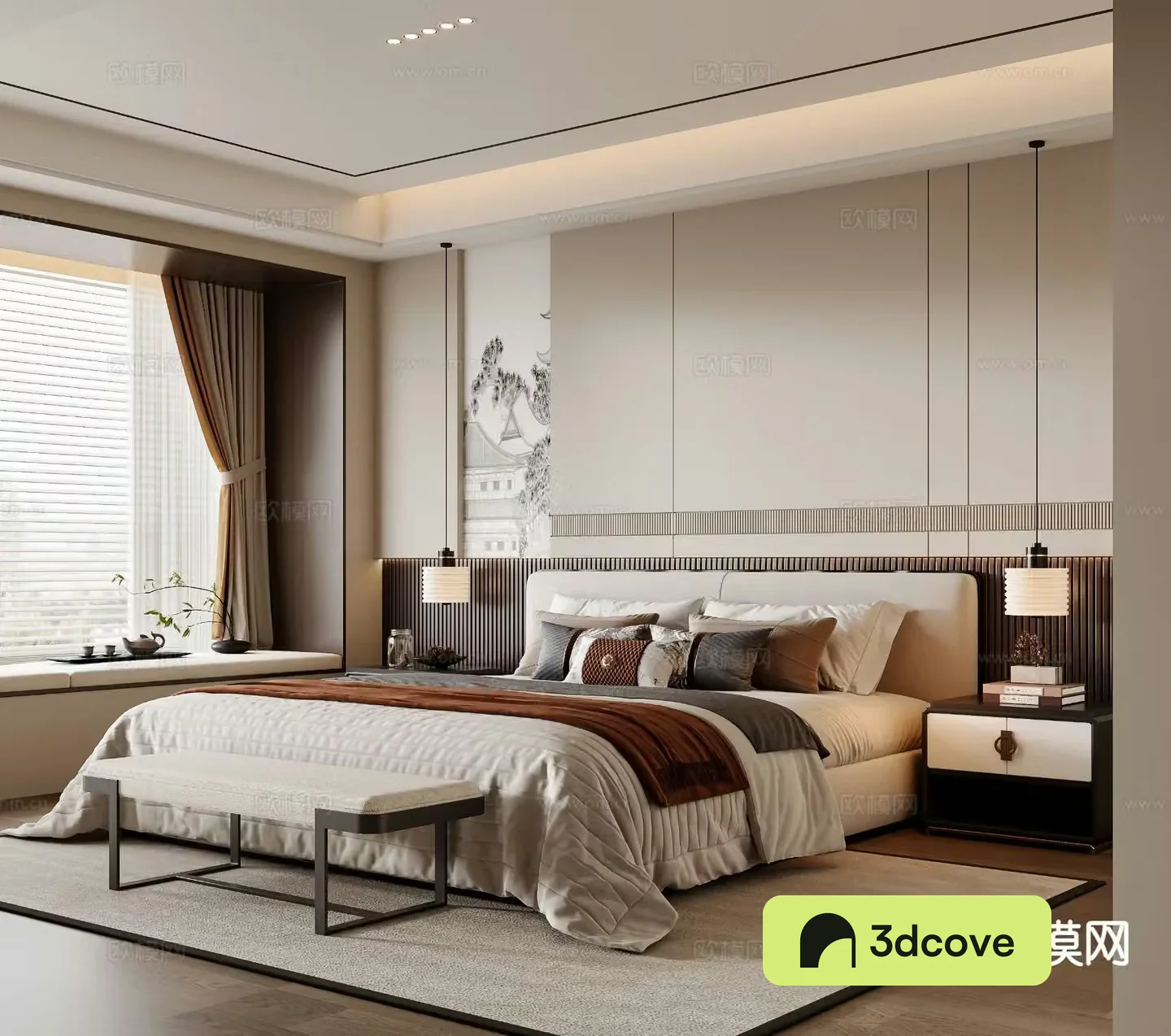 New Chinese style bedroom master bedroom