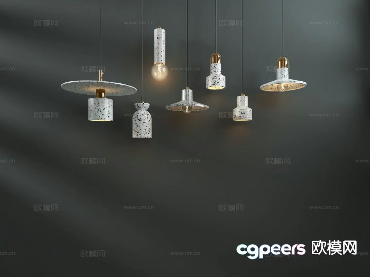 Nordic chandelier bedroom lamp 3d model
