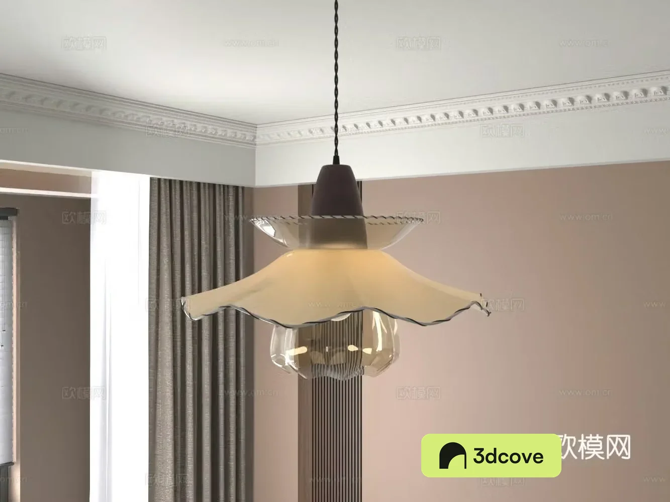 Chinese style glass bedroom chandeliers