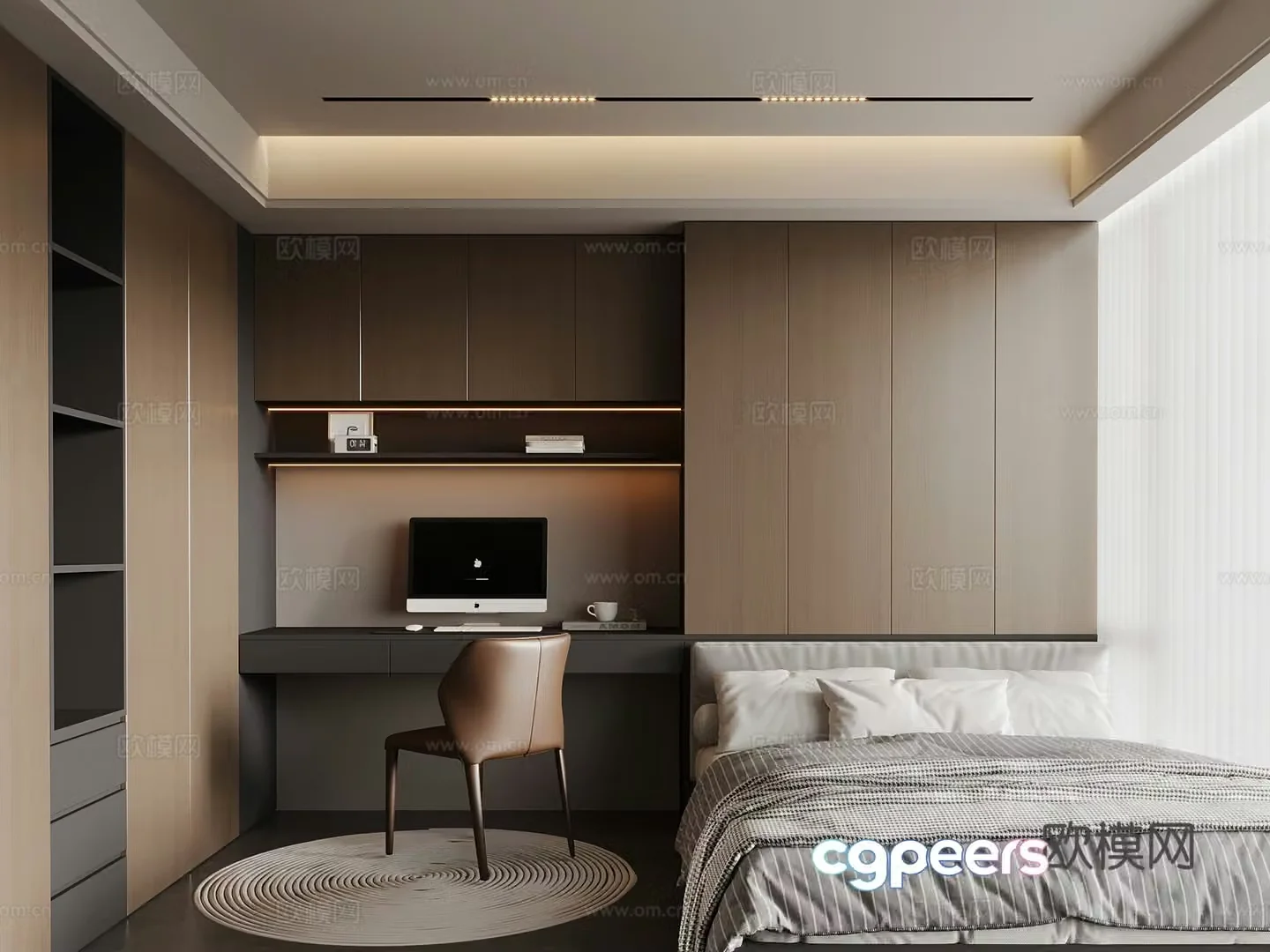 Modern Italian tatami bedroom 3d model