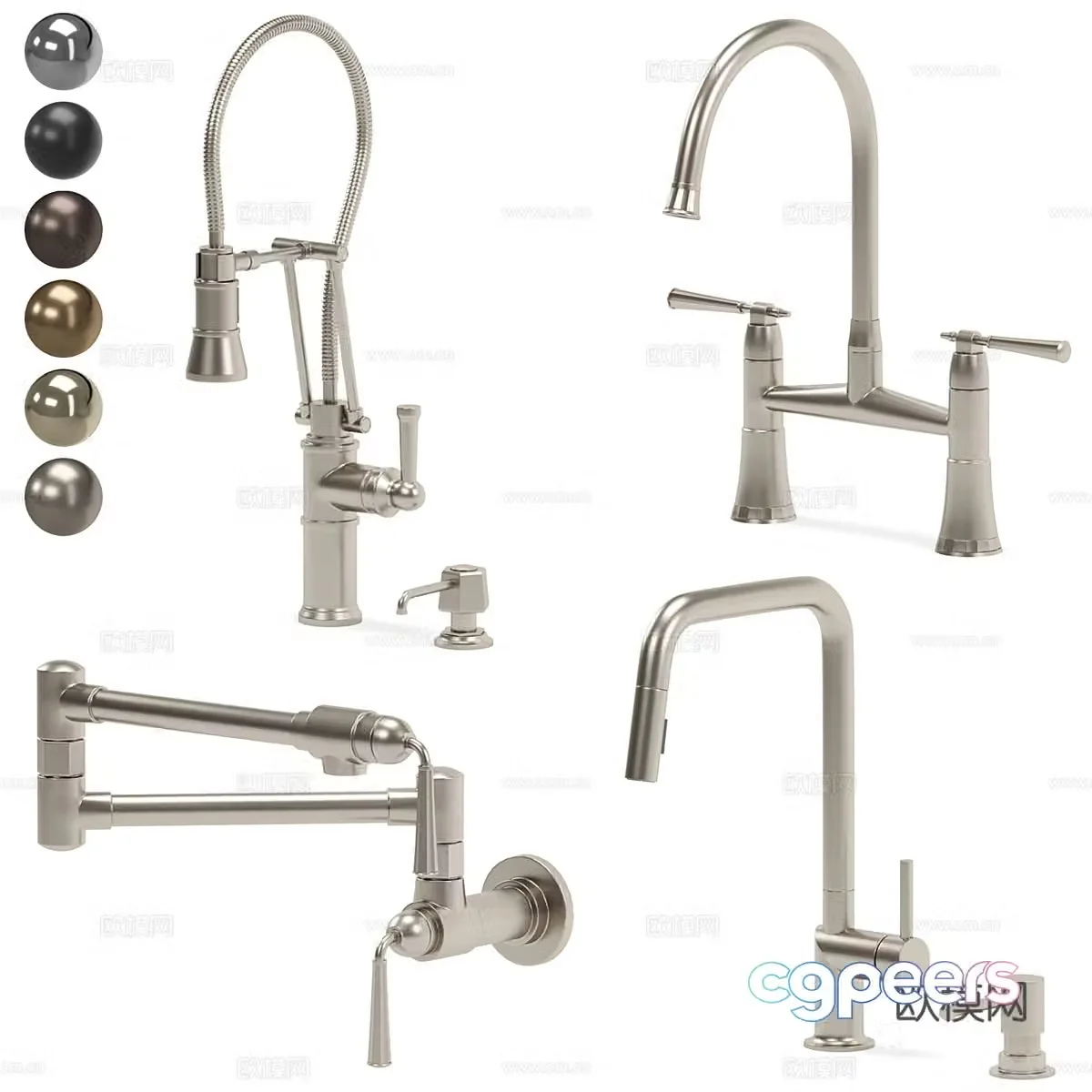Modern light luxury BRIZO kitchen faucet 3d model