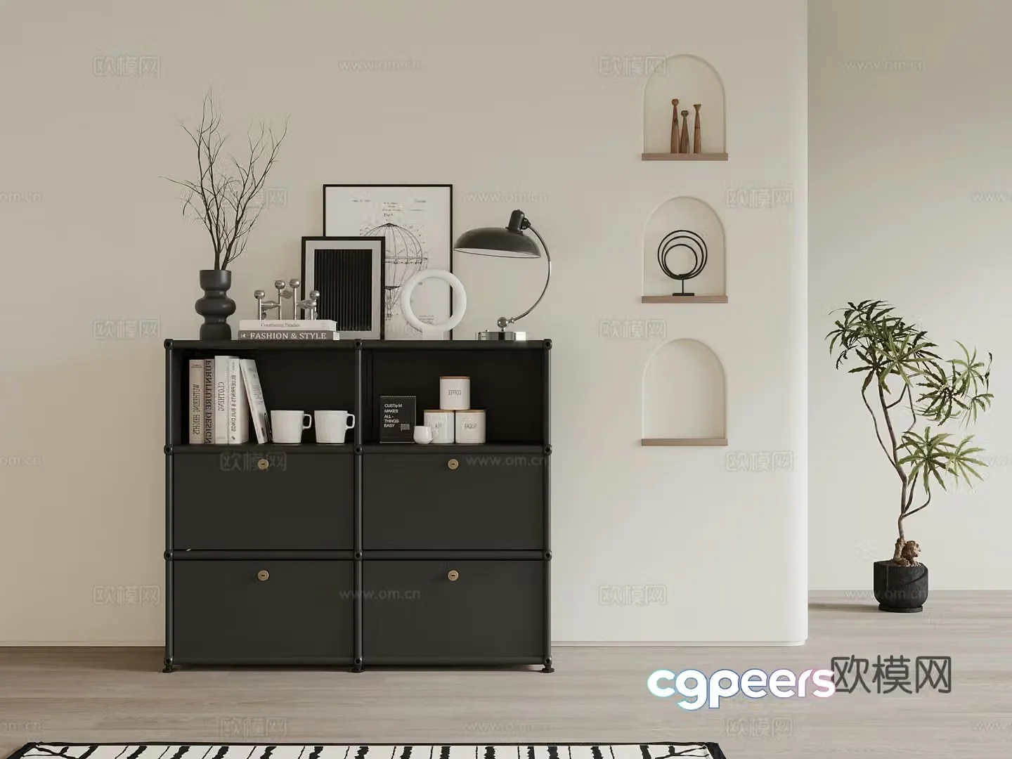 French entrance cabinet 3D model
