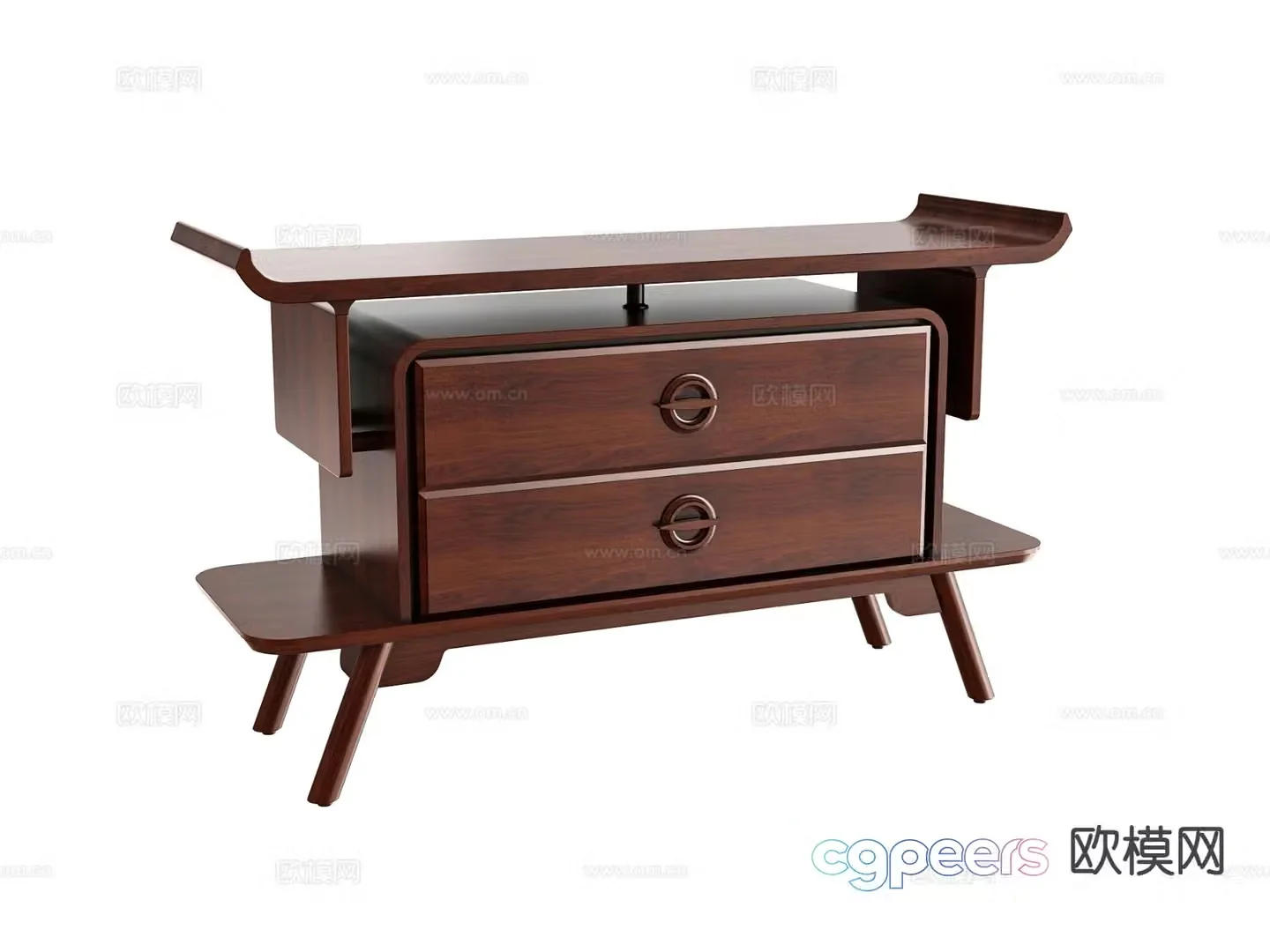 New Chinese style bedside table 3d model