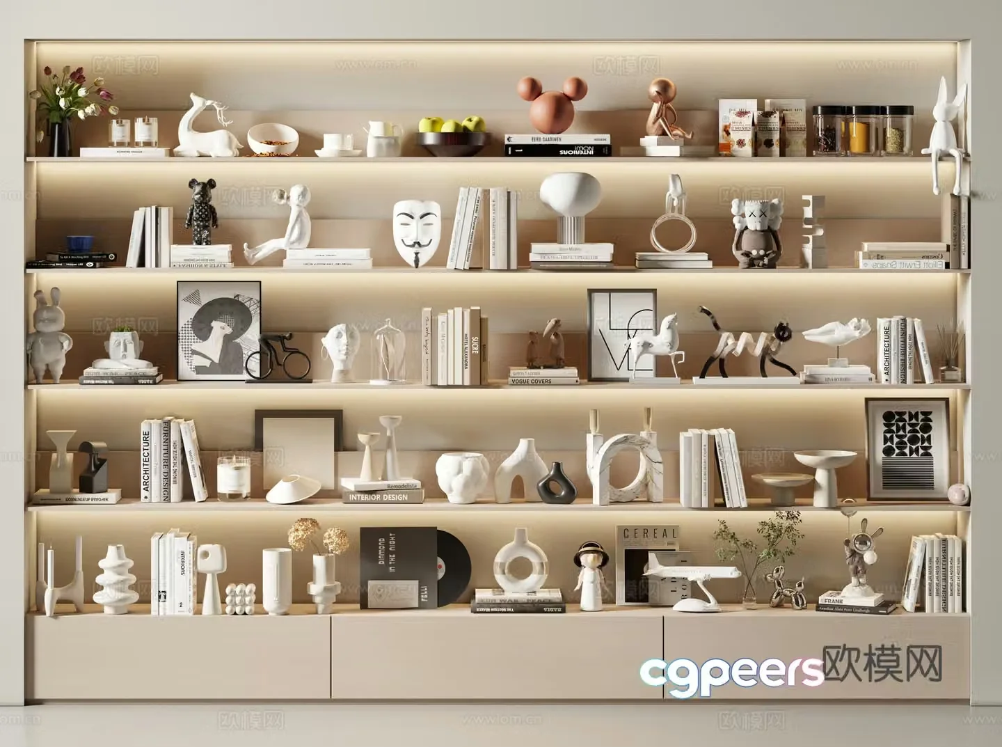 Modern books Sculptures Ornaments Ornaments 3d model