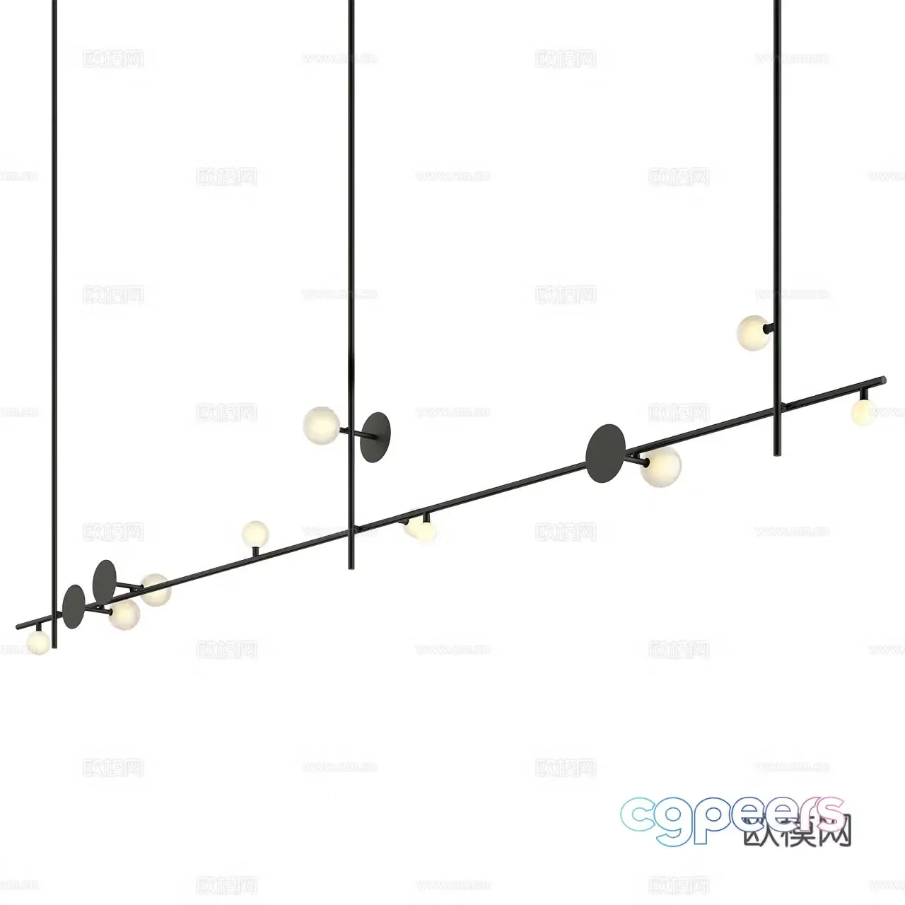 Rakumba modern chandelier minimalist chandelier multi-head chandelier simple chandelier 3d model