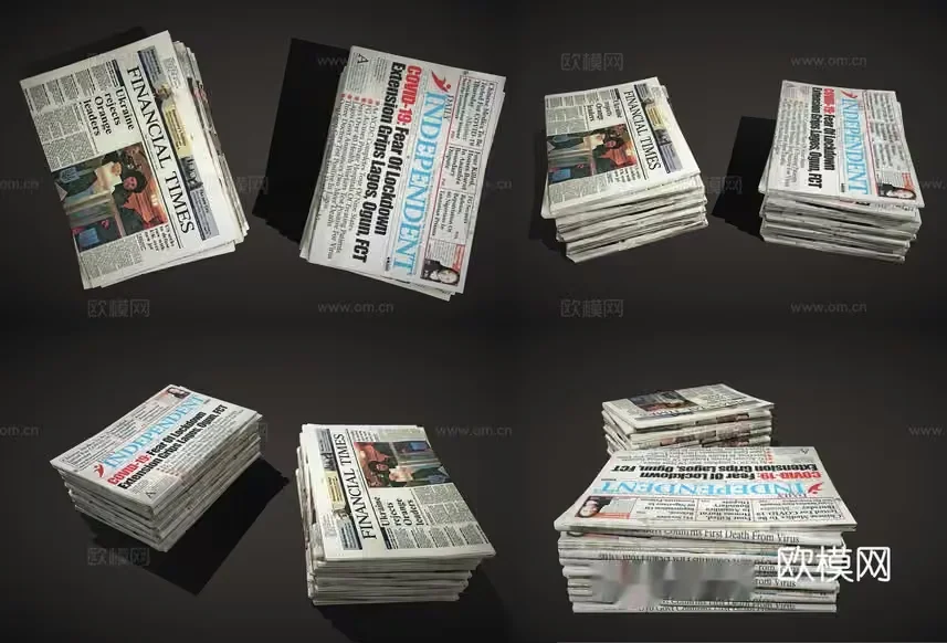 Stacks Of Newspapers 3D Model – 21108 – VRAY Render