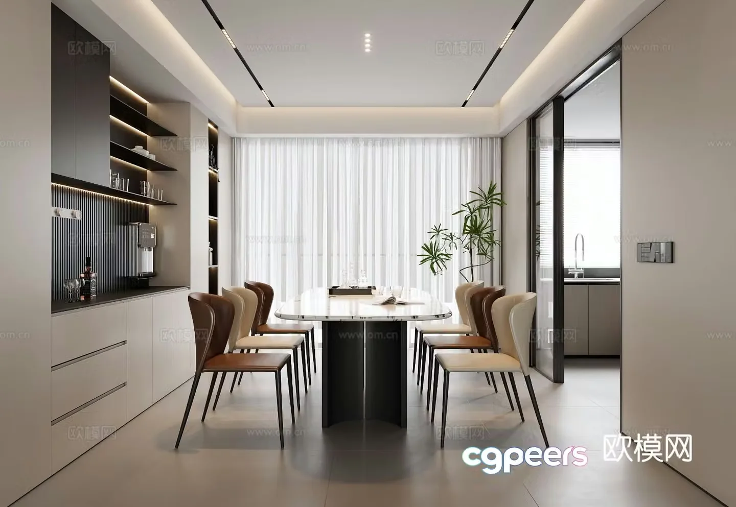 Modern restaurant 3d model