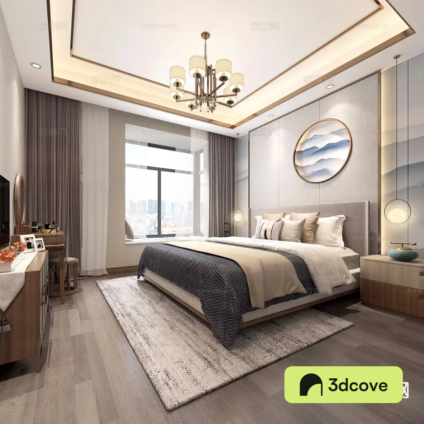 New Chinese style bedroom master bedroom