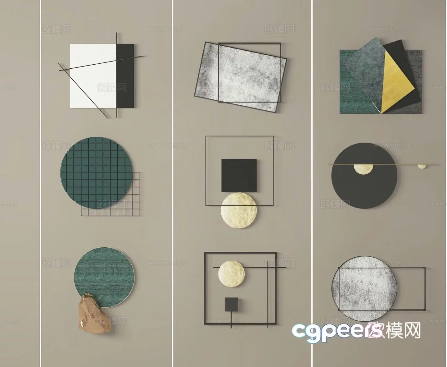 Modern geometric wall decoration 3d model