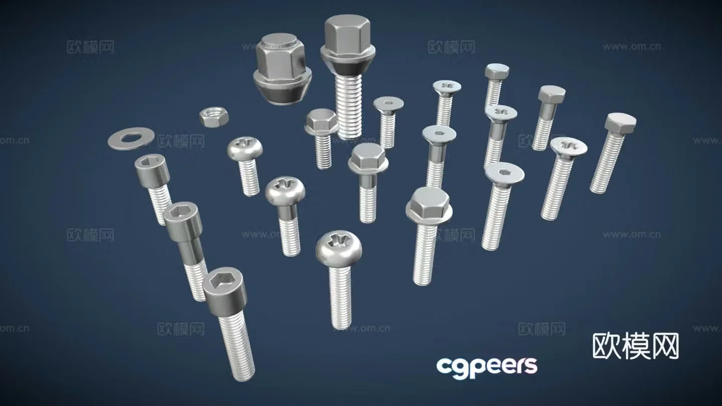 Hardware Bolt Nut 3d model