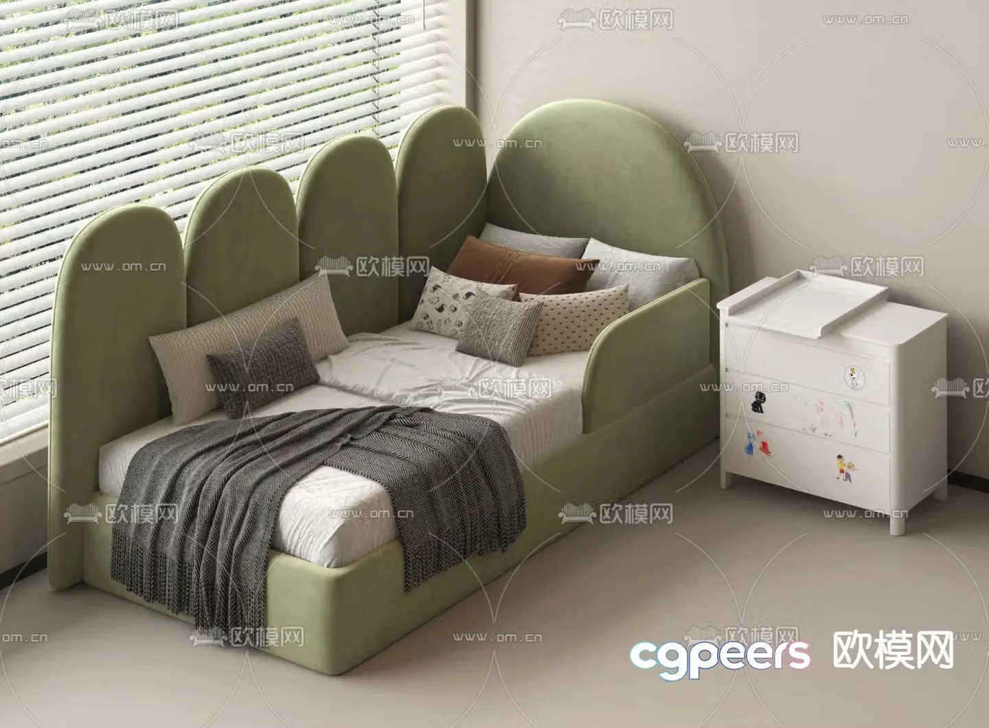 Modern children’s bed child’s bed crib 3d model