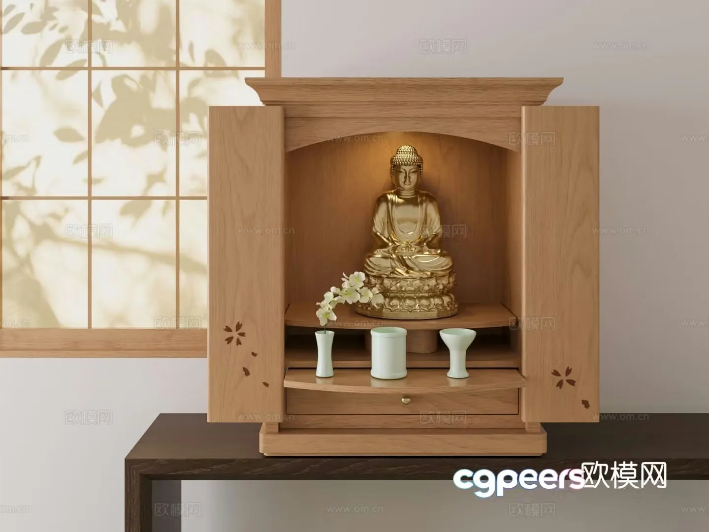 niche buddha statue 3d model