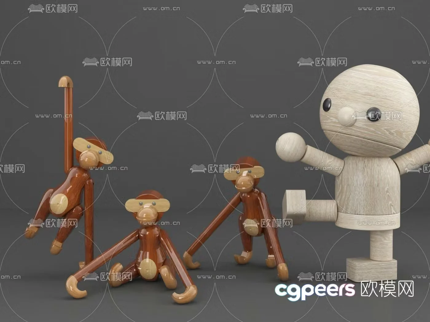 Modern monkey puppet toy 3d model