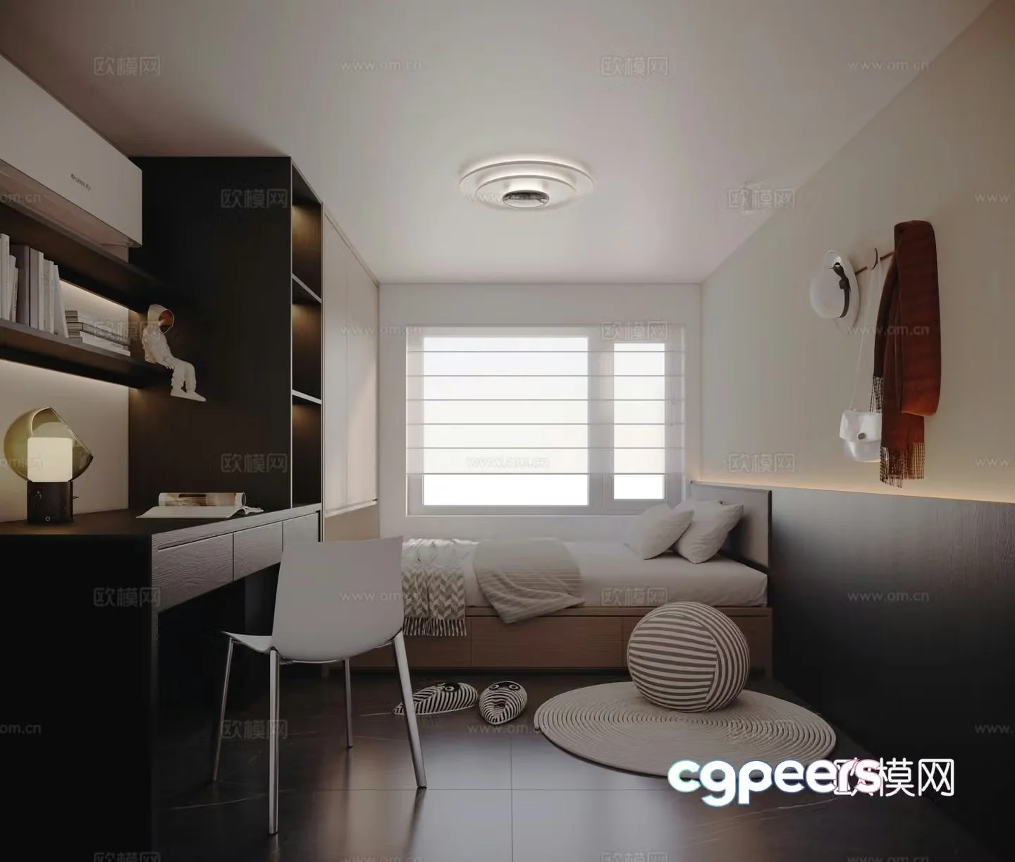 Modern tatami bedroom 3d model