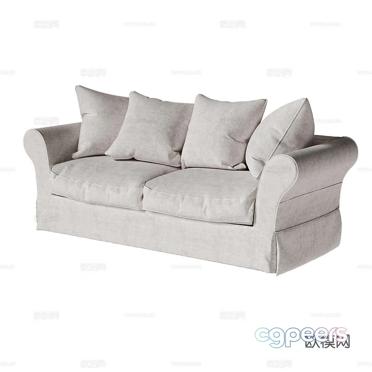 Modern double sofa fabric sofa casual sofa living room sofa office sofa 3d model