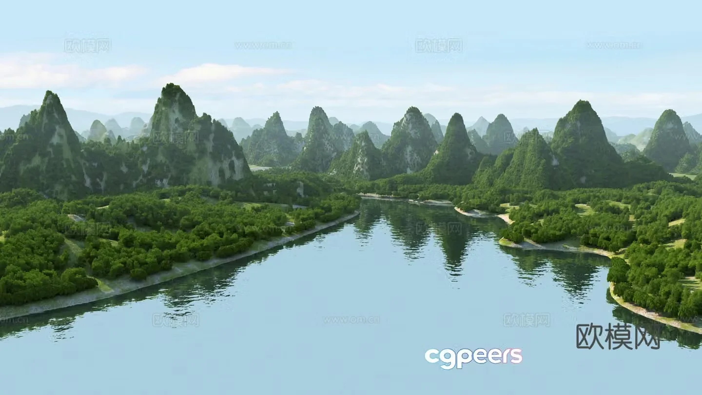 Modern Guilin landscape 3d model