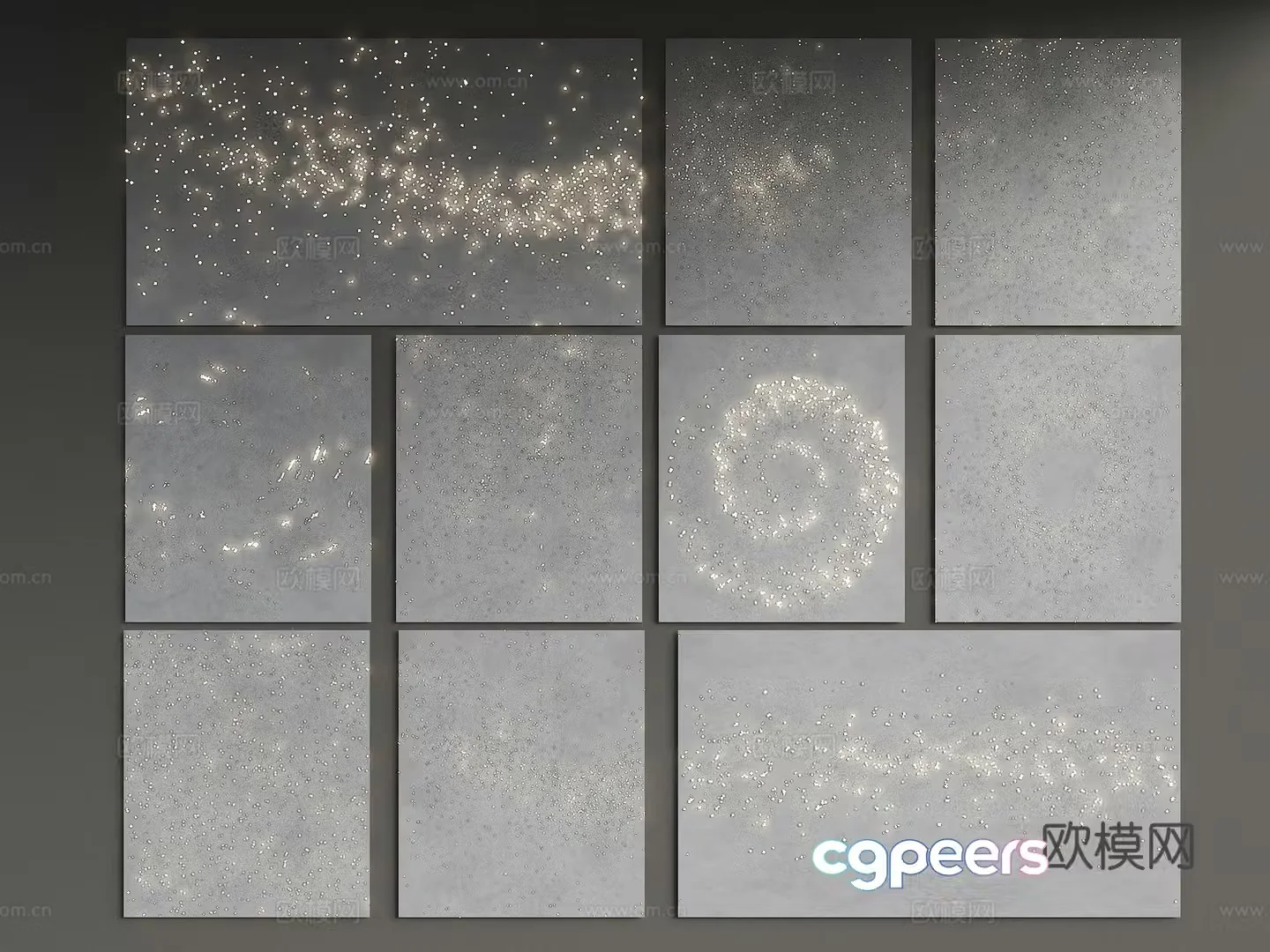 Modern translucent concrete luminous concrete background wall translucent cement wall translucent starry sky background wall 3d model