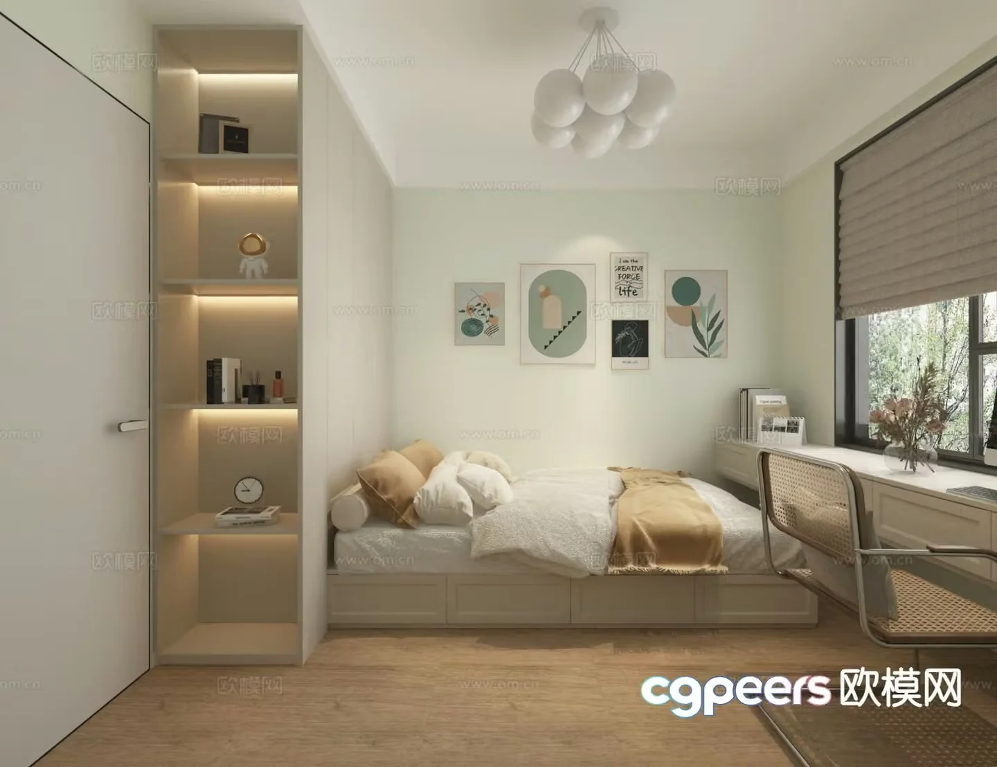 Modern bedroom second bedroom 3d model