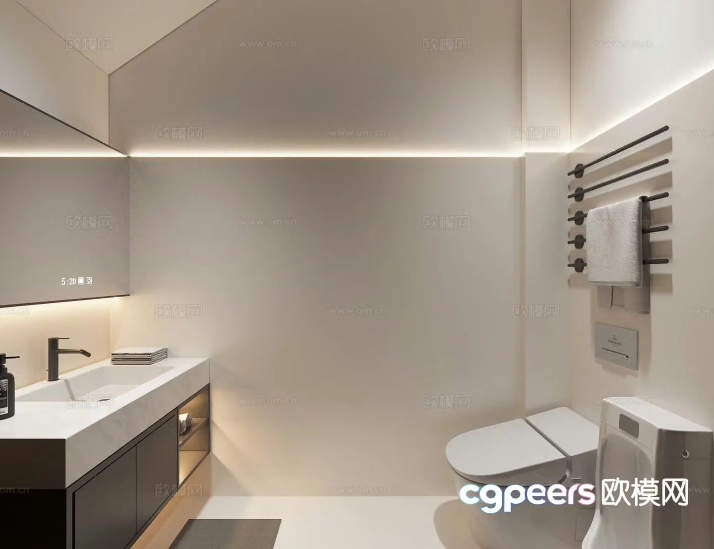 Modern bathroom bathroom 3d model
