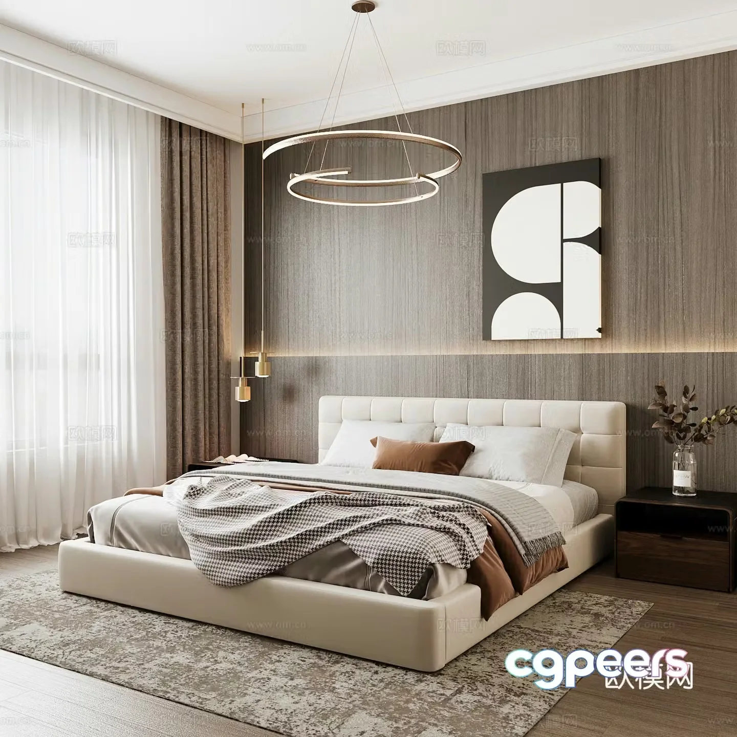 Modern home bedroom Modern bedroom Italian bedroom Simple bedroom Italian bed 3d model