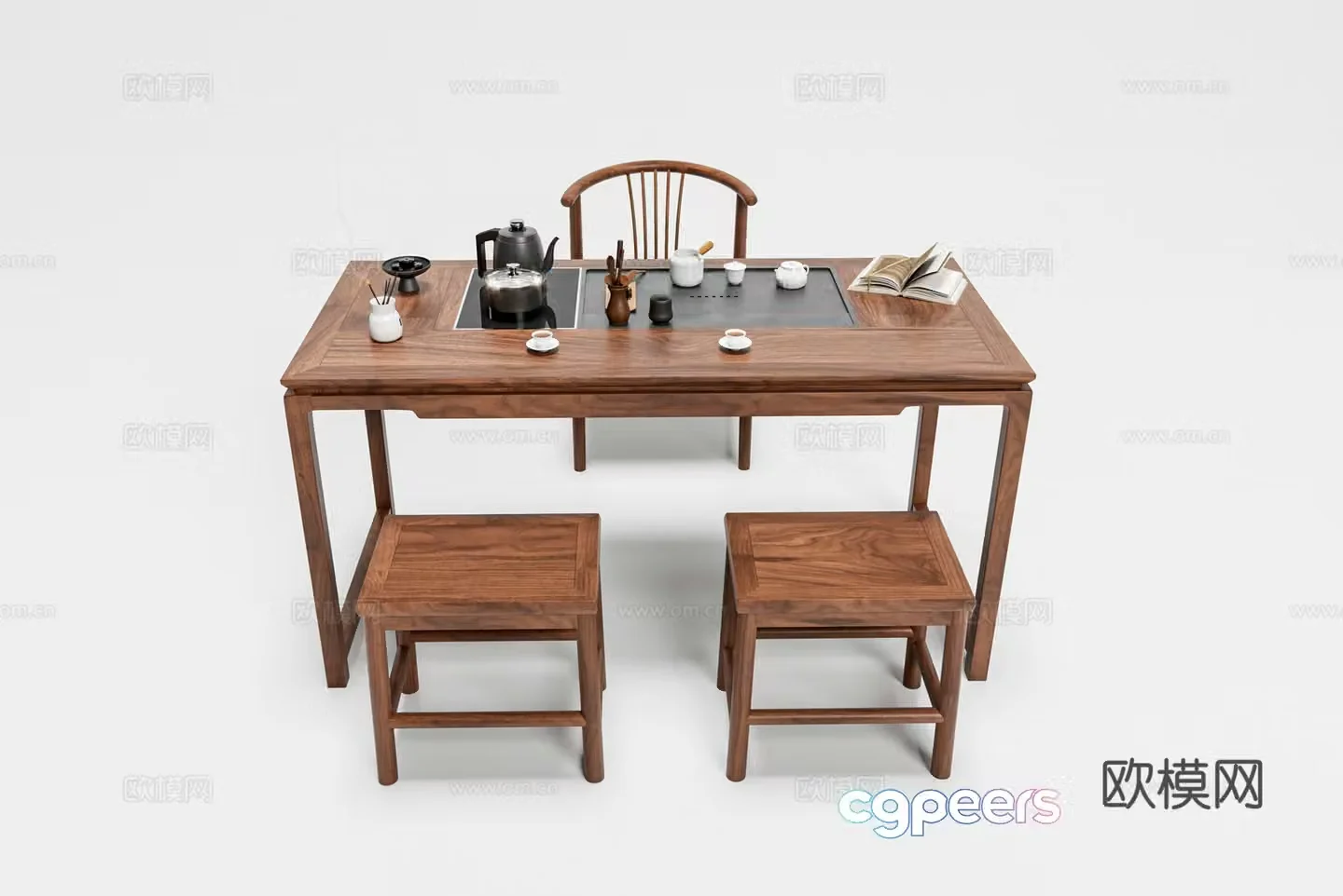 Tea table and chair 3d model