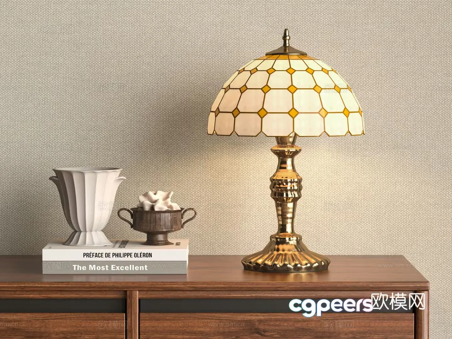 American table lamp 3D model