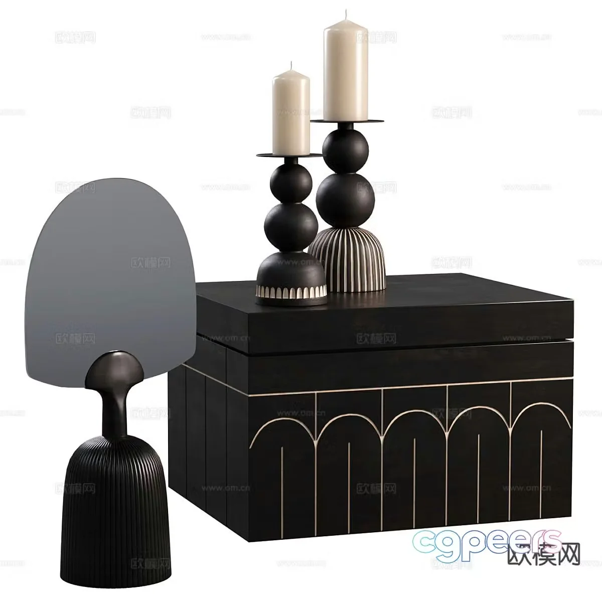 Modern decorative ornaments candle sculpture 3d model