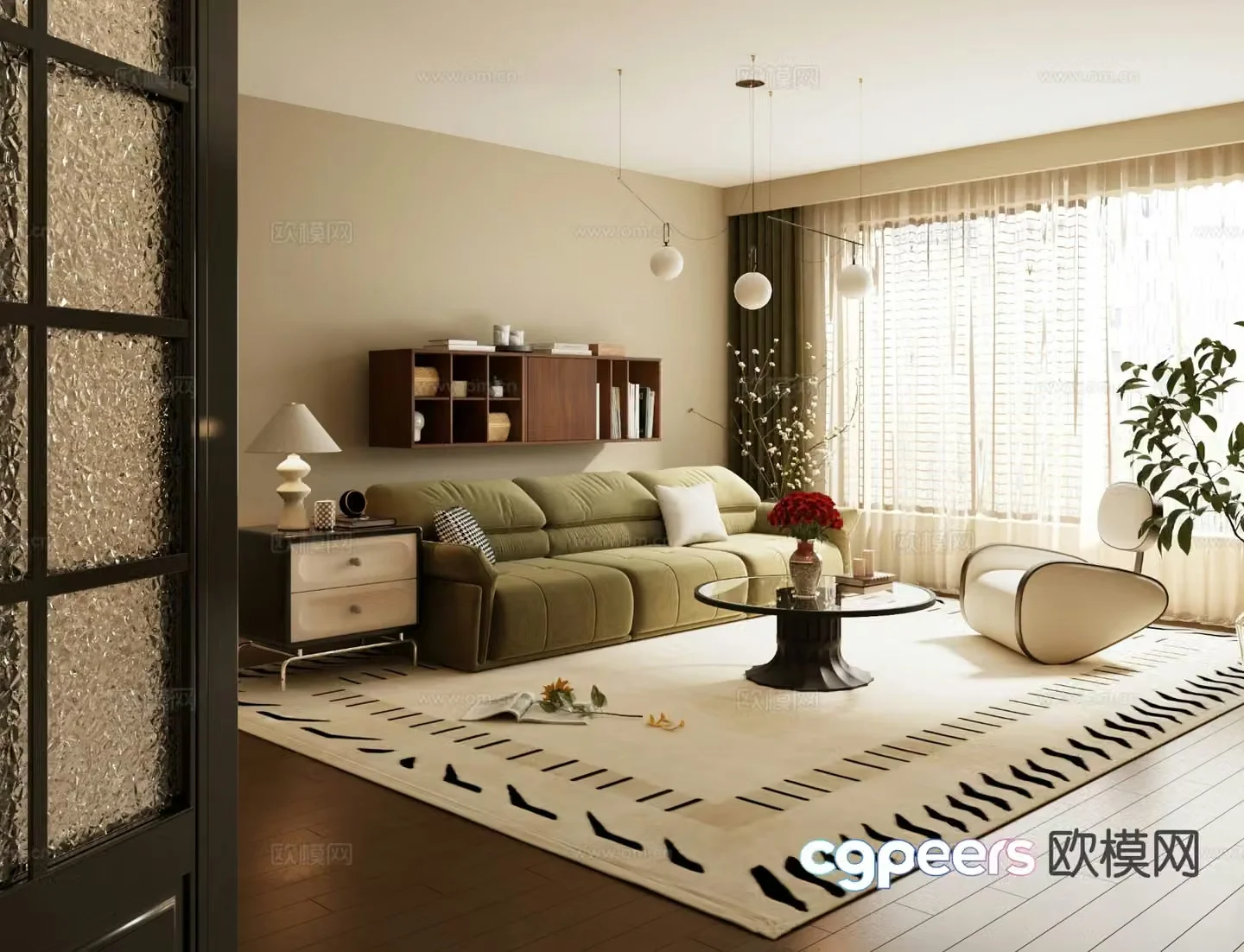 American pastoral living room 3D model