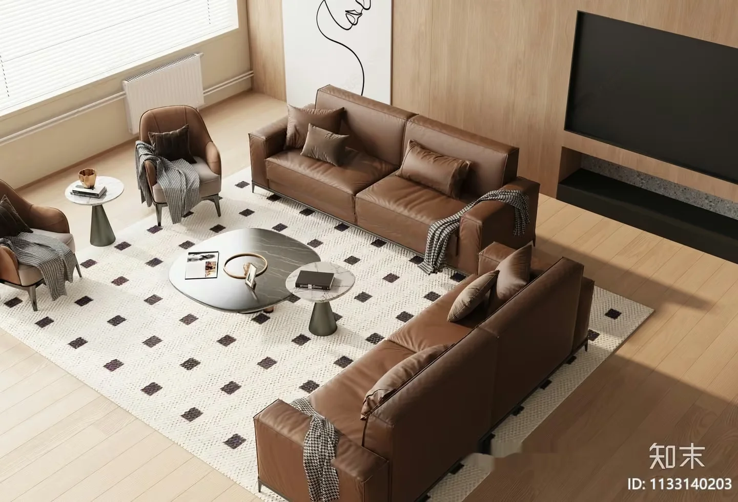 Modern Living Room 3D Model – 10868 – VRAY Render