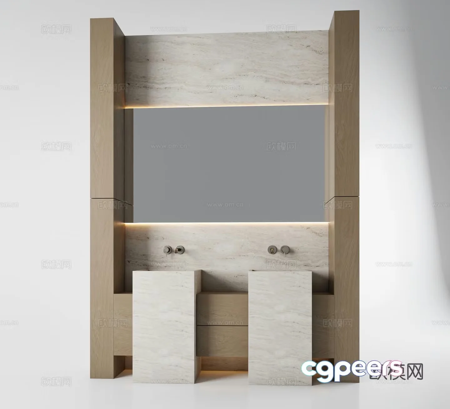 Countertop basin column basin sink 3D model