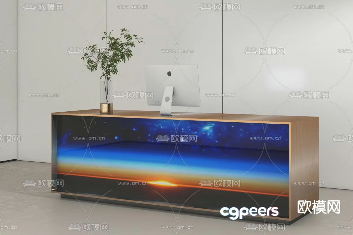 Modern front desk 3d model